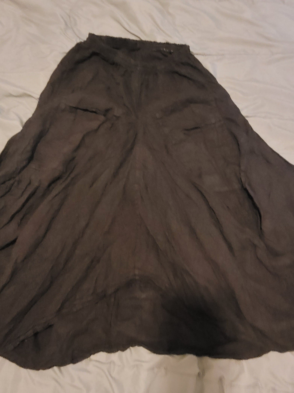 Unique Boho Black Linen Skirt Festival Forest Rave Hippie Cottage Core SteamPunk